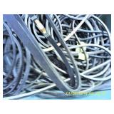 GREEN TOTE FULL OF BELTS