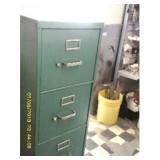 4-Drawer Green Filing cabinet w/ everything in it