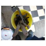 Yellow 5-gal bucket with JD hitch