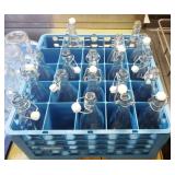 Dish Rack & 17 Glass Bottles w/ Lids
