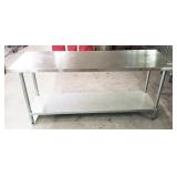 72" X  24" SS Table w/ Galvanized Lower Shelf