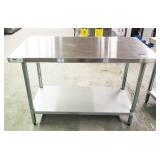48" X 24" SS Table w/ Galvanized Lower Shelf