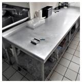 SS WORK TABLE, GALVANIZED BASE, 30 X 96