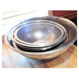 (6) Various Sized SS Mixing Bowls