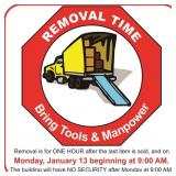 Removal dates and times