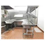 U Shape RH Dirty Dish Table 90"d x 103"w