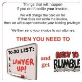 Failure to settle your invoice