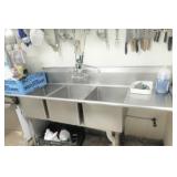 SS SINK, 3 BOWLS, COMBO FAUCET, 27X87