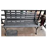 WOOD AND IRON WAITING BENCH