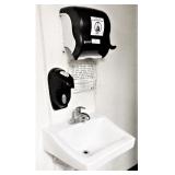Porcelain Sink w/ Towel & Soap Dispenser