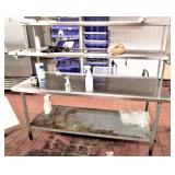 Stainless Top Worktable w/ over shelf