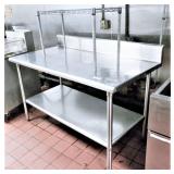 SS Work Table 30"X60" w/ 6" lip