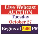 Live Webcast Auction at 5:00 PM on October 27