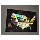 America License Plate Artwork / 58"Wx39.5"H