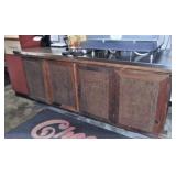 Solid SS Top Repurposed Wood Storage Cabinet