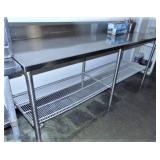 SS Top Work Table/25"x84"x36"H/6" lip on back