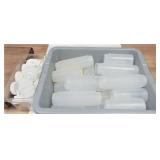 Tub of Squirt Bottles & Lids