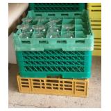 Three Dish Racks w/ Glasses (2 full, 1 partial)