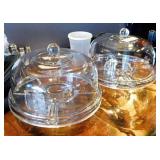 GLASS CAKE TRAYS AND COVERS