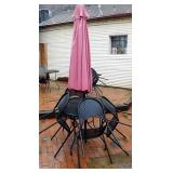 TABLE - UMBRELLA -  4 CHAIRS