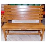 OAK BENCH W/BACK