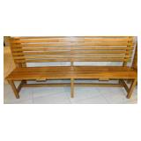 OAK BENCH W/BACK