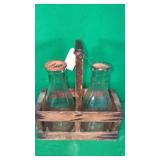 Wood Milk Crate With 2 Milk Bottles Wood Milk Crate With 2 Milk Bottles