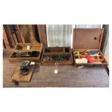 3- Wooden Boxes w/ Contents- See Pictures 3- Wooden Boxes w/ Contents- See Pictures