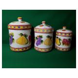 Three Kitchen Canisters Three Kitchen Canisters