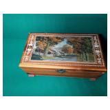 Wood Box with Farm Picture on Top Wood Box with Farm Picture on Top
