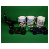 Avon Goose and Car Perfume Bottles, Airplane Mugs Avon Goose and Car Perfume Bottles, Airplane Mugs