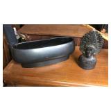 Shawnee Pottery & Wood Bell Figurine Shawnee Pottery & Wood Bell Figurine
