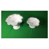 Fluted Milk Glass Bowls x 2 Fluted Milk Glass Bowls x 2