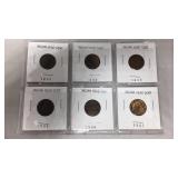 6 Indian Head Cents 1896-1907 6 Indian Head Cents 1896-1907