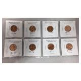 8 Uncirculated Old Lincoln Cents 1960-1979 8 Uncirculated Old Lincoln Cents 1960-1979