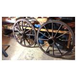 Pair of Wooden Wagon Wheels Pair of Wooden Wagon Wheels