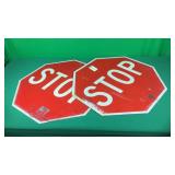 2- Metal Stop Signs 2- Metal Stop Signs