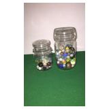 2- Mason Jars w/ Marbles 2- Mason Jars w/ Marbles