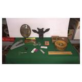 Wood Carved Deer Head, Nut Bowl & Crackers, Wood Carved Deer Head, Nut Bowl & Crackers,
