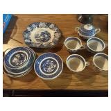 4 Teacups, saucers, sugar dish, and other v 4 Teacups, saucers, sugar dish, and other v