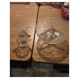 Glass Separated serving bowl with sugar and Glass Separated serving bowl with sugar and