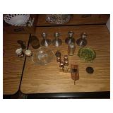 4 candlestick holders, salt and pepper shakers, 4 candlestick holders, salt and pepper shakers,
