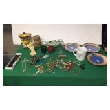 Plates, Costume Jewelry, Milk Bottle, Candle,Etc. Plates, Costume Jewelry, Milk Bottle, Candle,Etc.