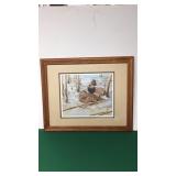 Framed/ Signed Herbert Pikl Duck Print Framed/ Signed Herbert Pikl Duck Print