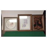 3- Framed Deer Prints/ Picture 3- Framed Deer Prints/ Picture