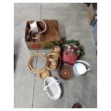 Assorted wicker baskets and rings Assorted wicker baskets and rings