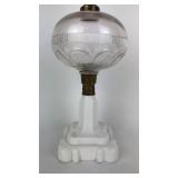 Vintage Oil Lamp Opaque White Base