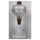 Vintage Oil Lamp Opaque White Base