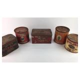 5 Tobacco Tins 5 Tobacco Tins