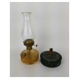 Oil Lamp Globe and 2 Bases